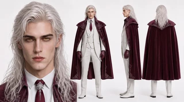 Valerius 在伴侣选择日穿着的正式服装造型图