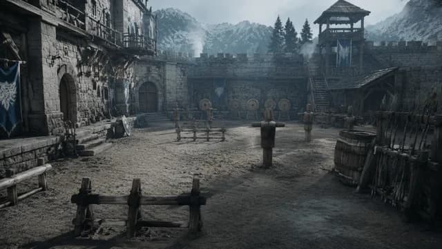 雪狮族战士使用的露天训练场概念图