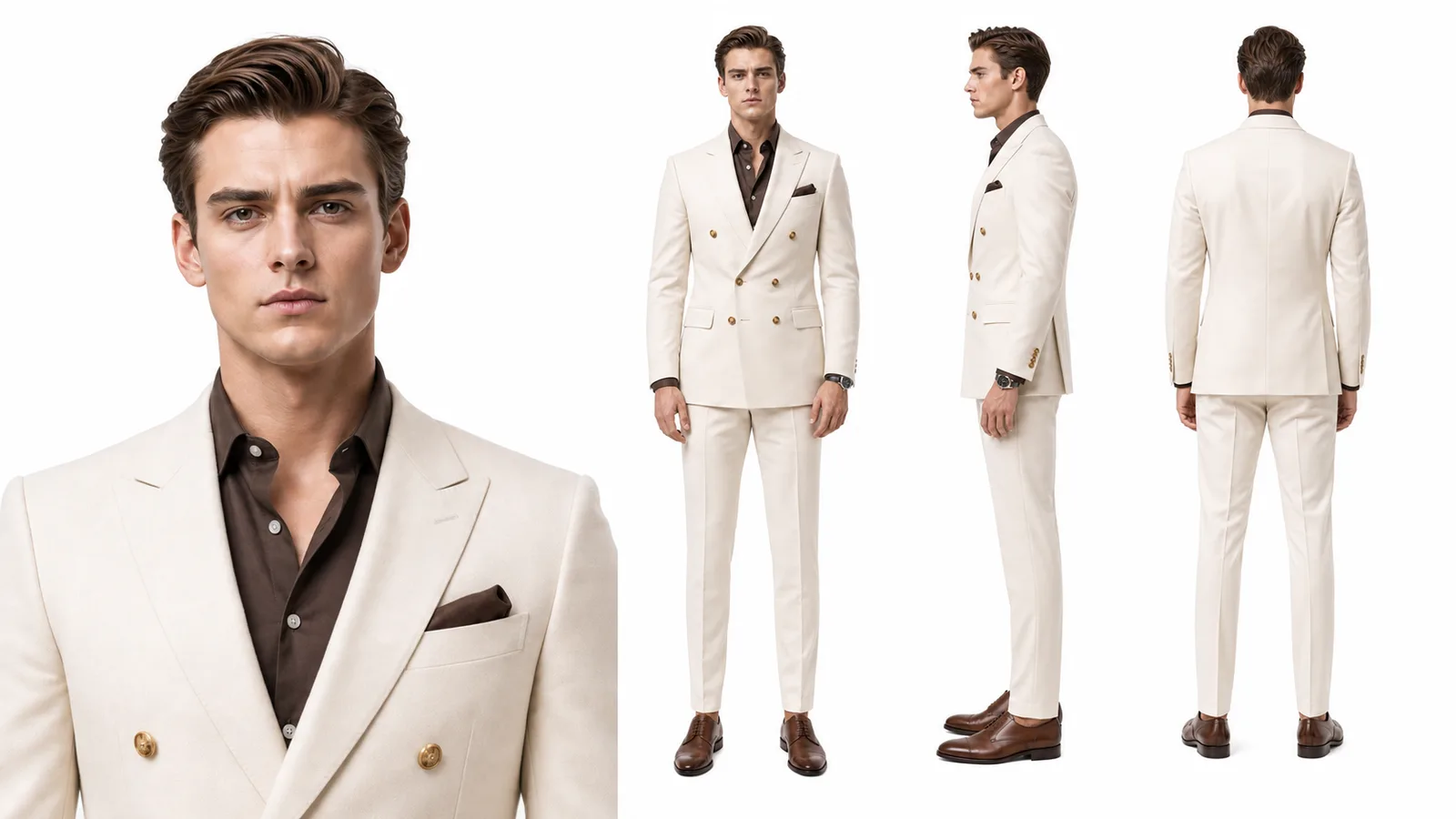 Derek 身穿黑色礼服的正式造型设定图